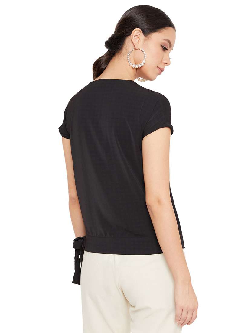 black solid regular top - 20294980 -  Standard Image - 3