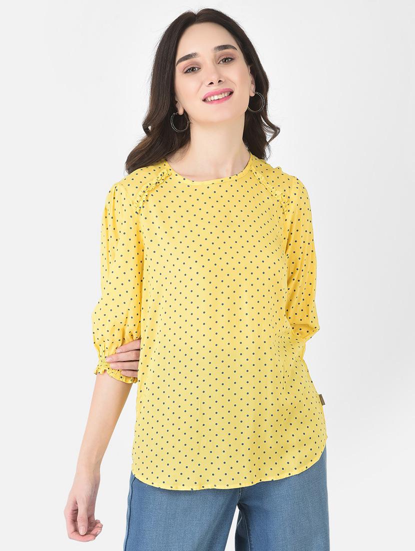 yellow polka dots regular top - 20294986 - Zoom Image - 0