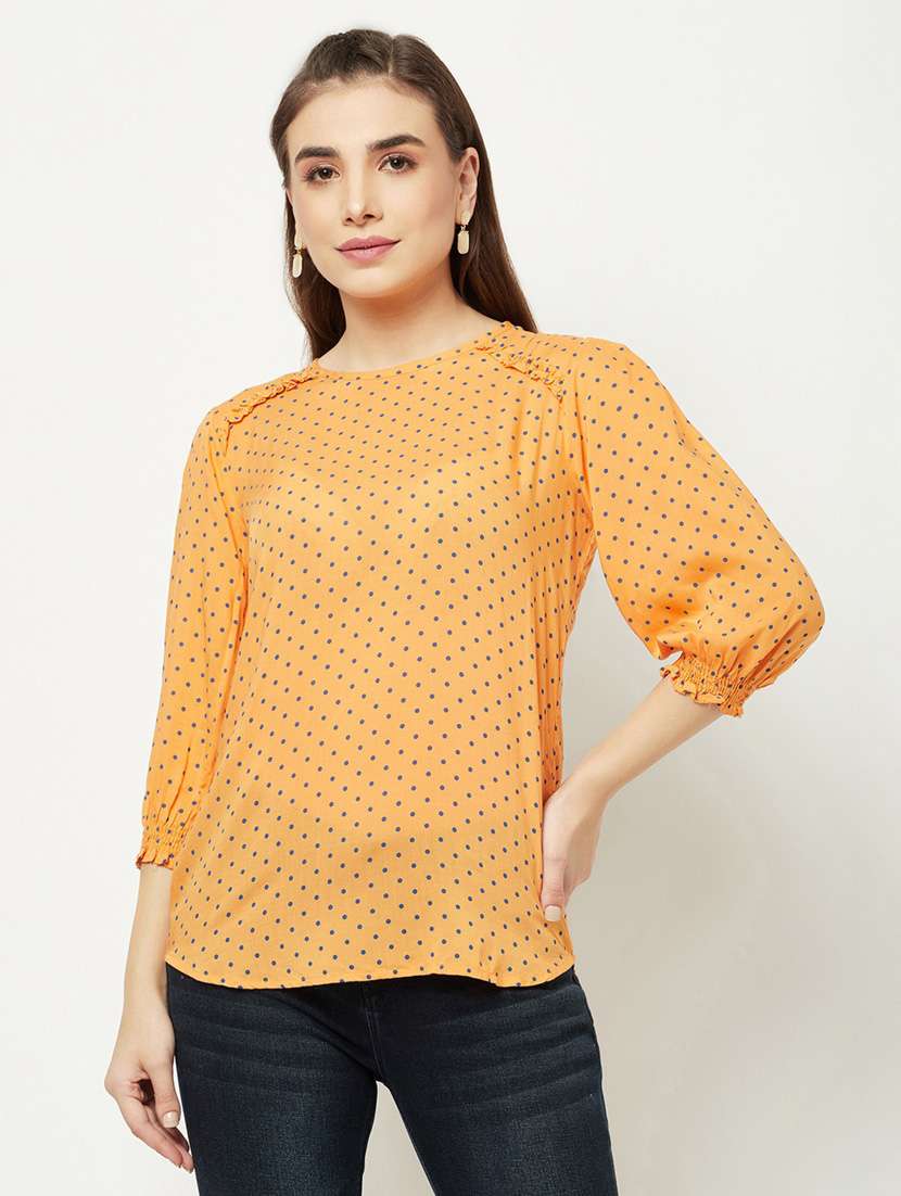 orange polka dots straight top - 20294987 -  Zoom Image - 0