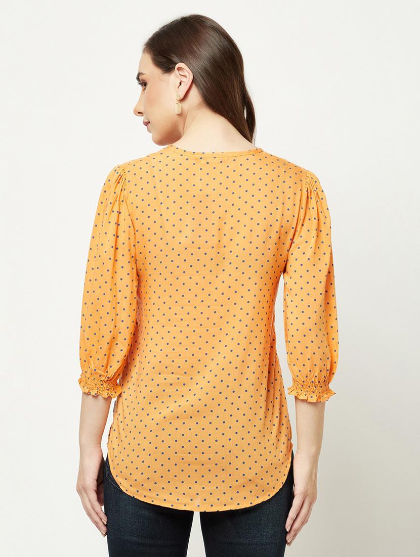 orange polka dots straight top - 20294987 - Standard Image - 3