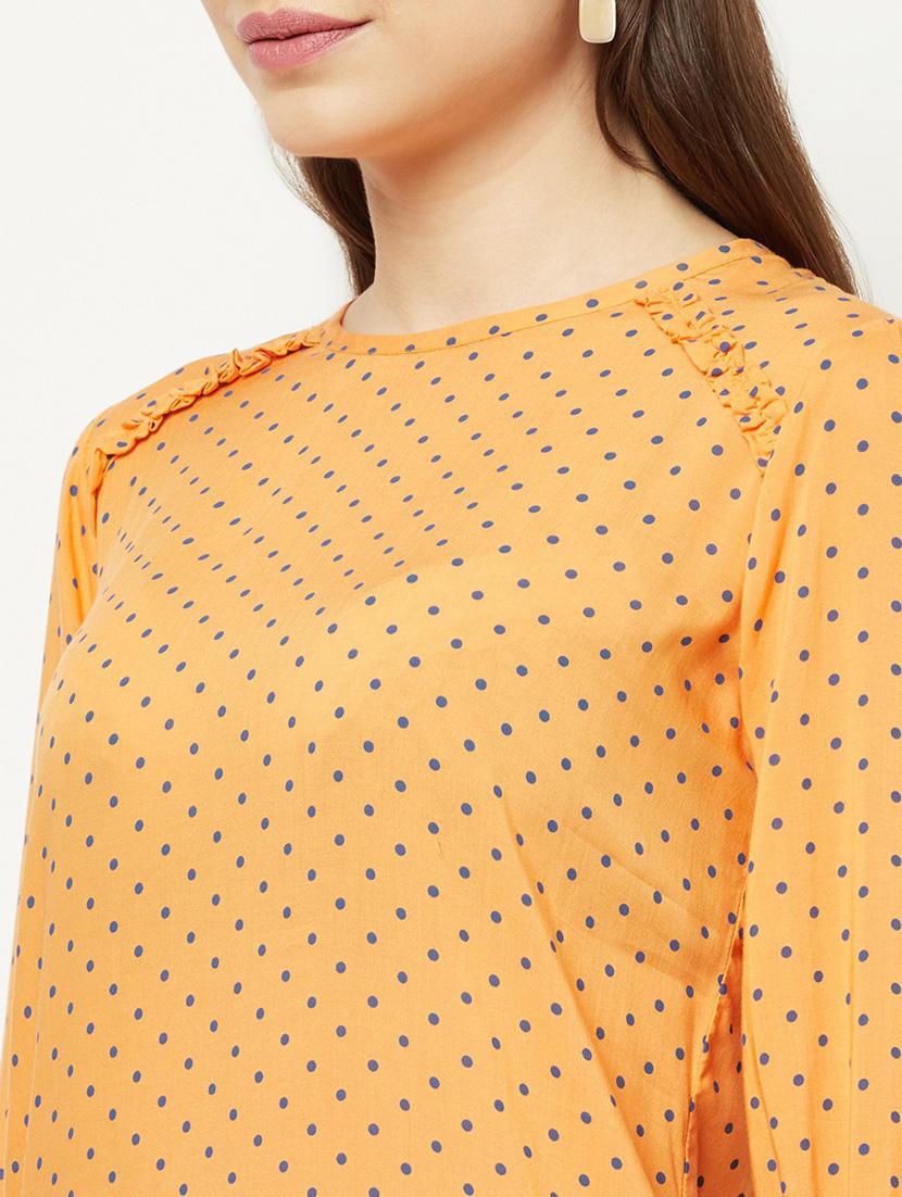 orange polka dots straight top - 20294987 - Standard Image - 5