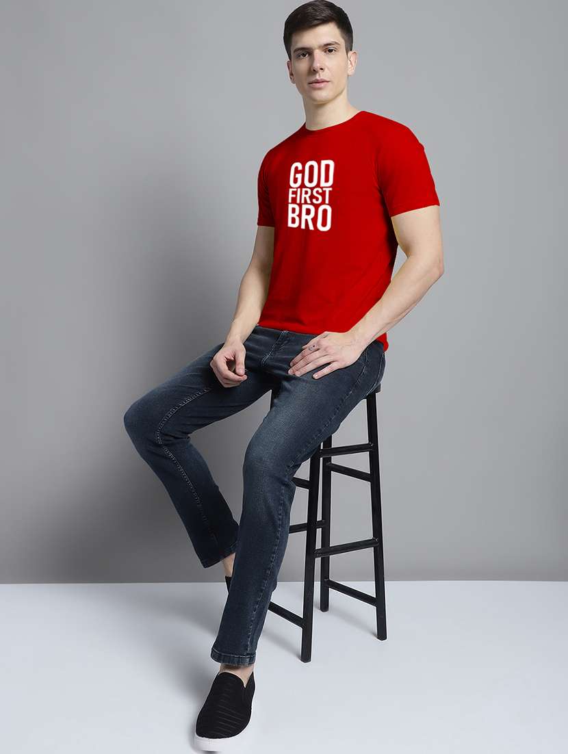 men front print short sleeve t-shirt - 20295712 - Standard Image - 3