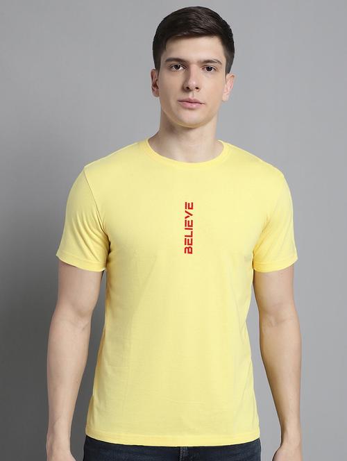 men round neck chest print t-shirt - 20295720 -  Standard Image - 0