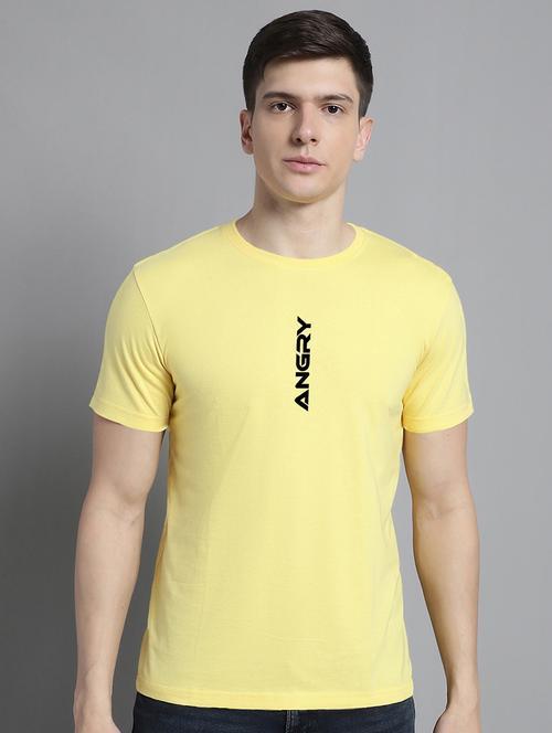 men typography print lemon sherbet cotton t-shirt - 20295725 -  Standard Image - 0