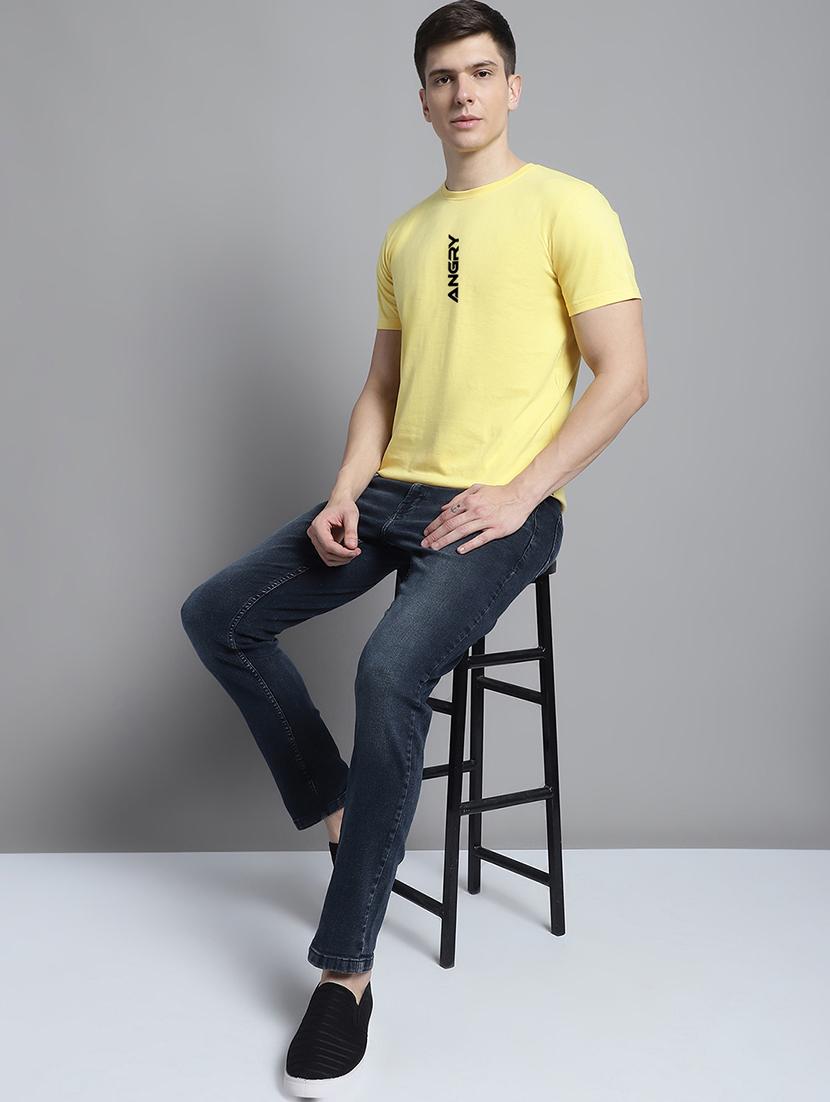 men typography print lemon sherbet cotton t-shirt - 20295725 - Standard Image - 3