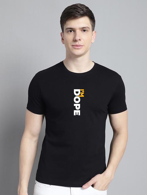 men black cotton chest print t-shirt - 20295731 -  Standard Image - 0