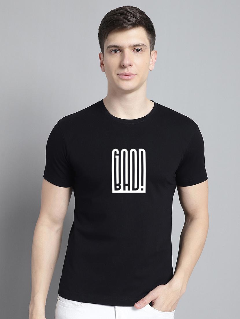 men black cotton chest print t-shirt - 20295792 -  Zoom Image - 0