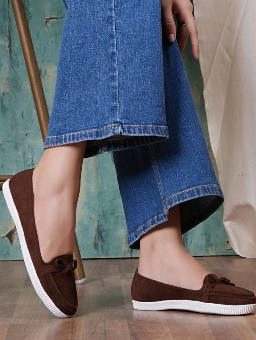 women brown slip on loafer - 20295801 -  Standard Image - 5