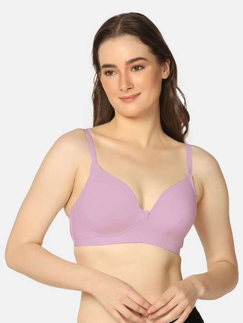 purple cotton tshirt bra - 20295825 -  Standard Image - 0