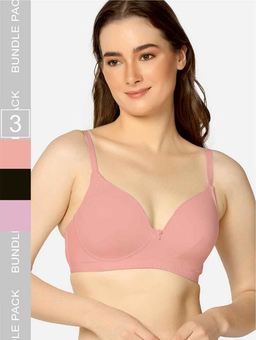 women solid bra combo - 20295842 - Standard Image - 0