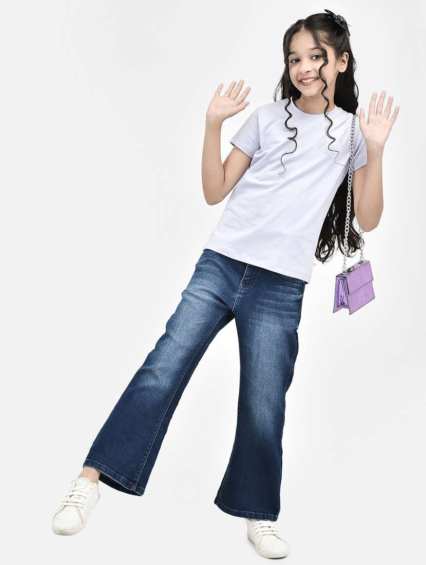 girl mid rise washed denim jeans - 20295875 -  Standard Image - 5