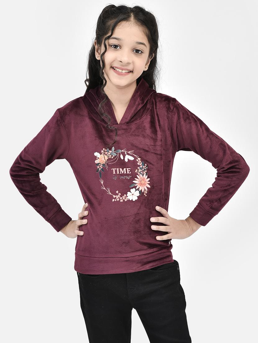 chest print hood neck sweatshirt - 20295932 - Zoom Image - 0