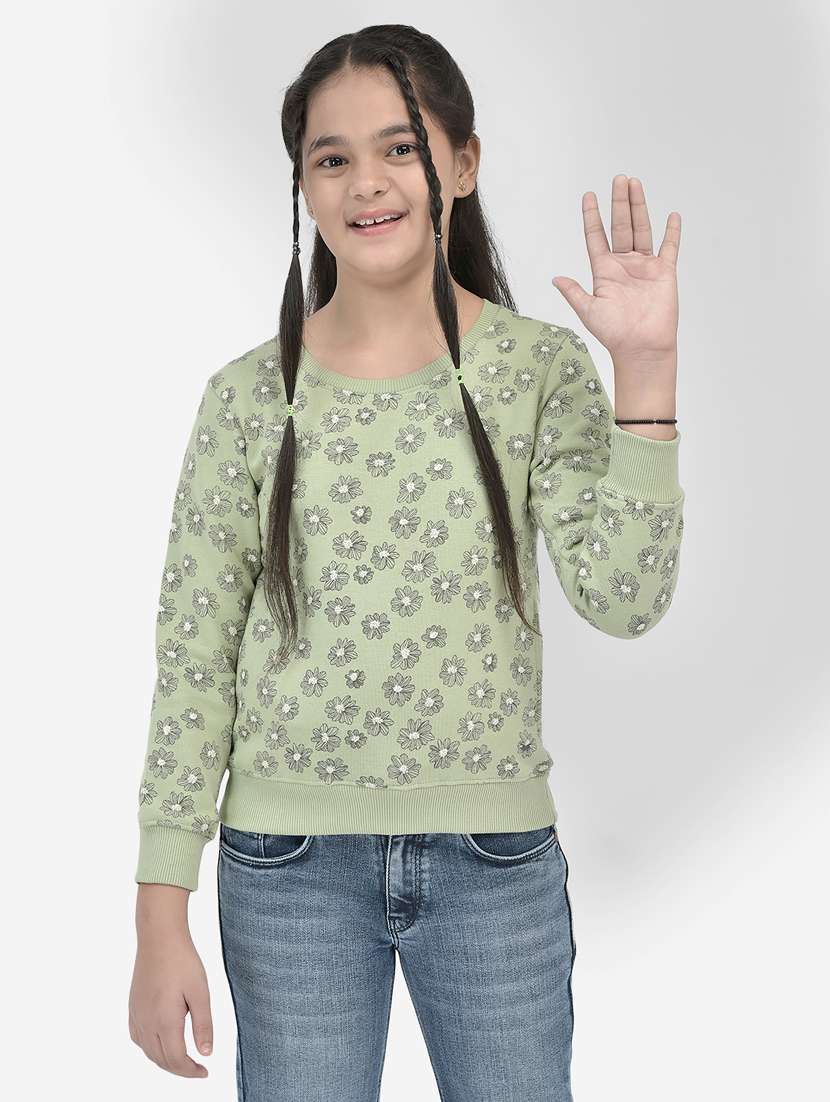 all over print round neck sweatshirt