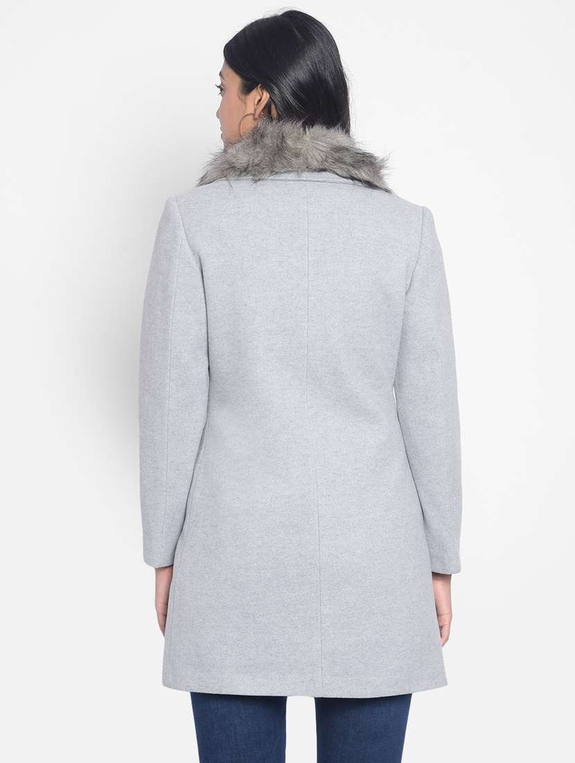 women grey polyester casual blazer - 20295953 -  Standard Image - 3