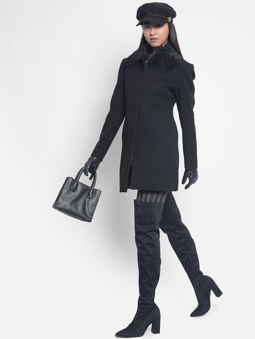 women black polyester casual blazer - 20295954 -  Standard Image - 5