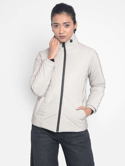 women solid long sleeve quilted jacket  - 20295956 -  Standard Image - 0