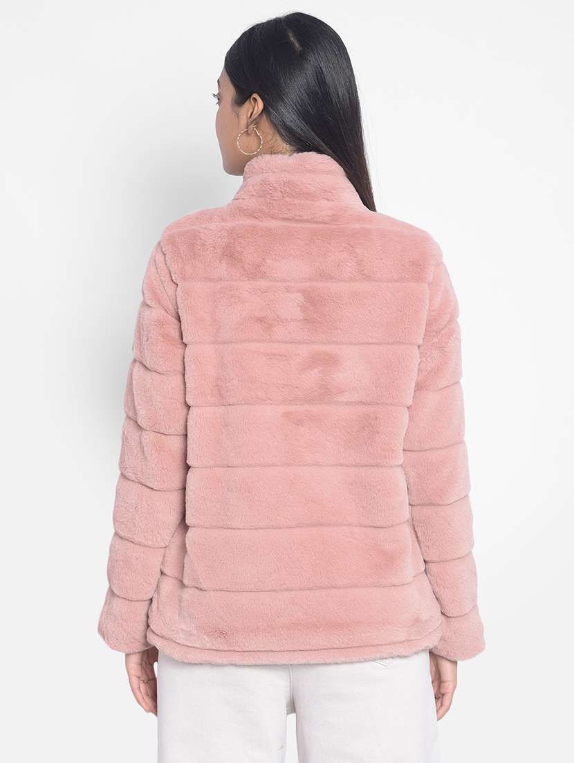 women pink polyester quilted & padded jacket - 20295958 - Standard Image - 3