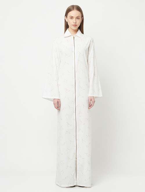 white geometric print maxi dress - 20296106 -  Standard Image - 0
