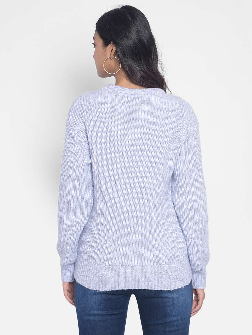 women light blue long sleeve pullover - 20296142 -  Standard Image - 3