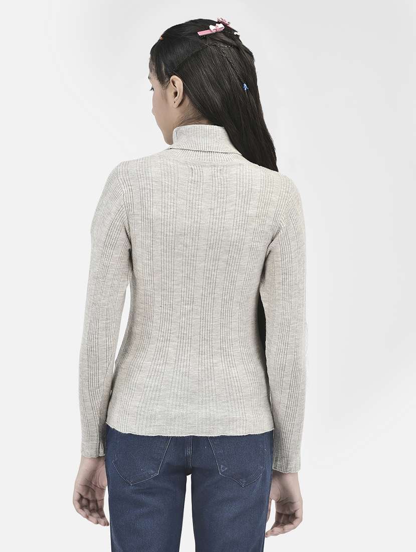 girls grey color regular sweaters  - 20296249 -  Standard Image - 3