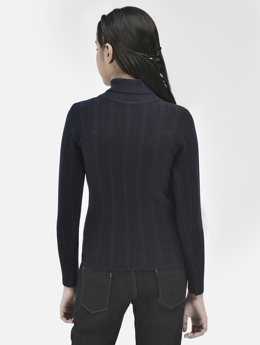 girls navy blue color regular sweaters - 20296250 - Standard Image - 3