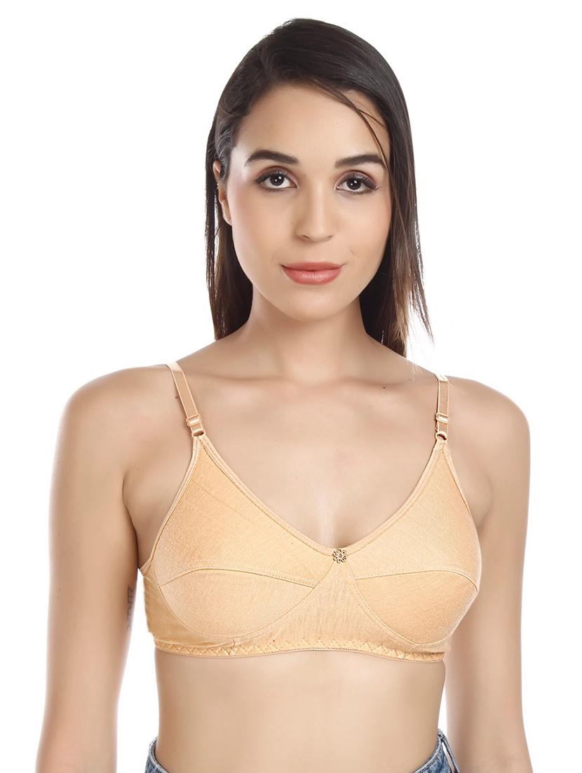 beige cotton blend regular bra - 20296365 -  Zoom Image - 0