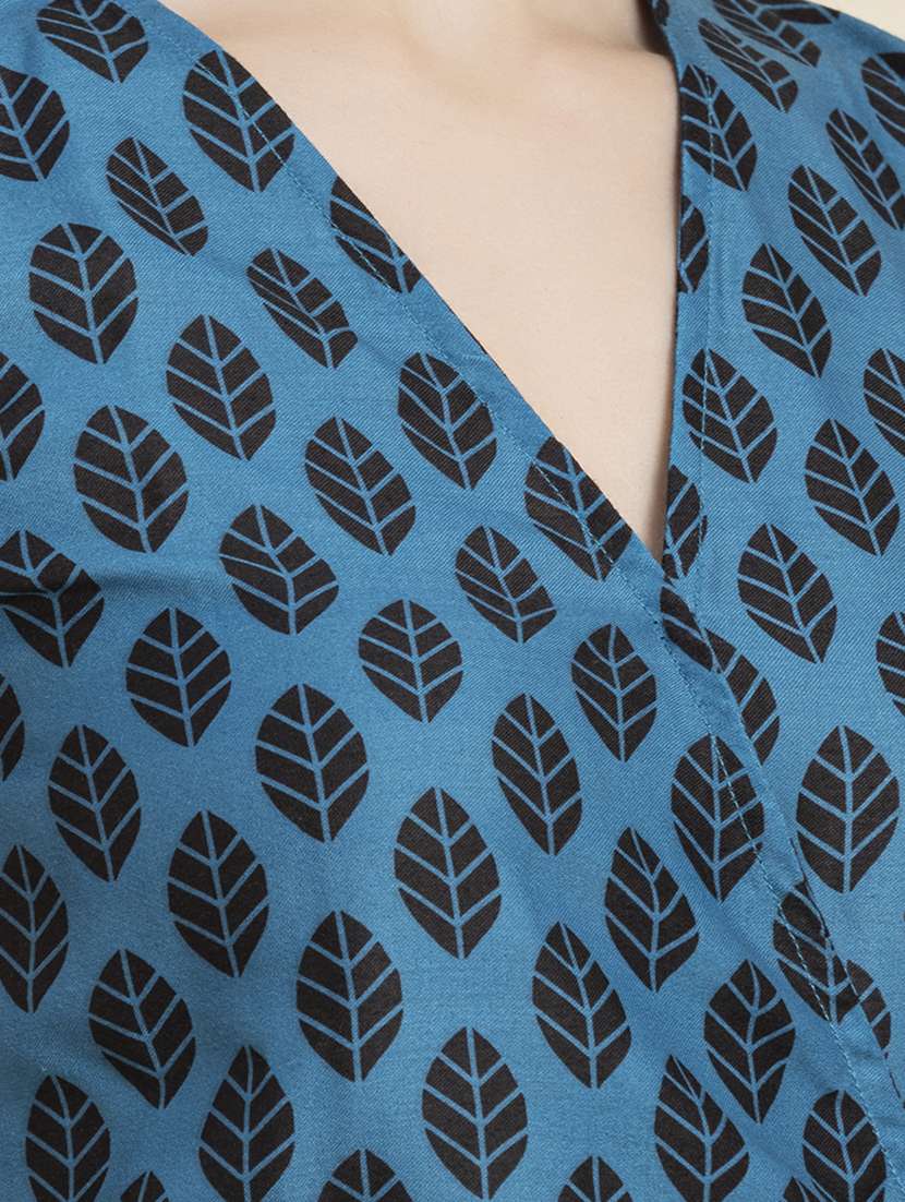 women's ruffle leaf print dress - 20296487 -  Standard Image - 3