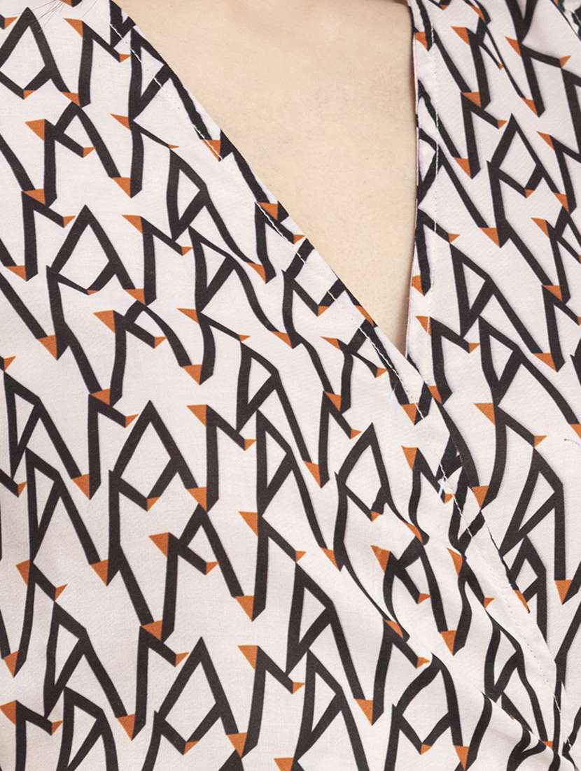 women's ruffle geometric dress - 20296488 -  Standard Image - 3