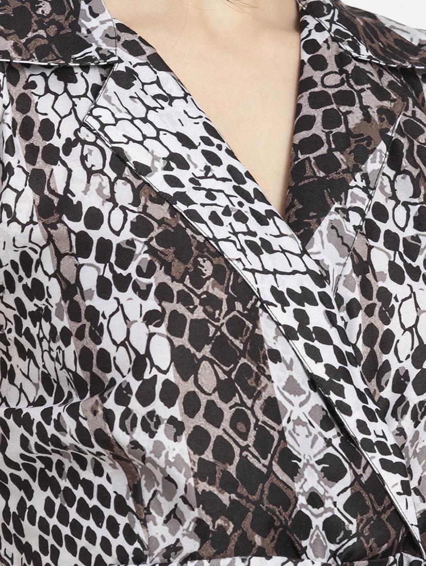 women's wrap printed dress - 20296507 - Standard Image - 3