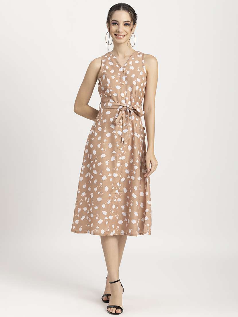 women's fit & flare floral dress - 20296525 - Zoom Image - 0