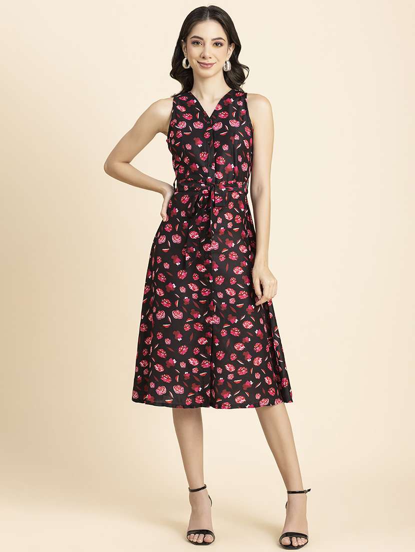 women's fit & flare floral dress - 20296528 - Zoom Image - 0