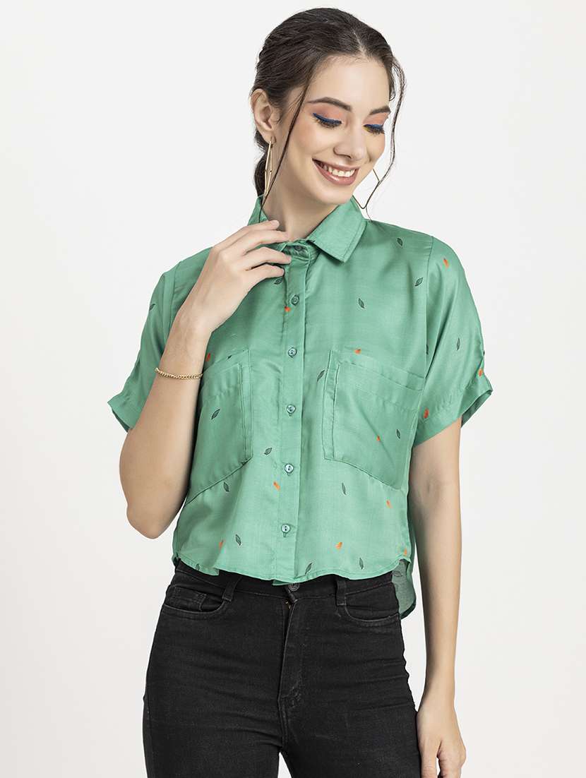 women's high-low collared top - 20296763 -  Zoom Image - 0