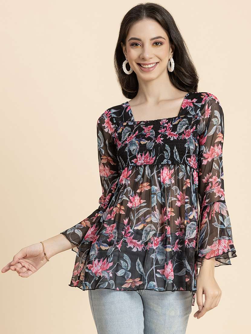 women's peplum square neck top - 20296768 - Zoom Image - 0