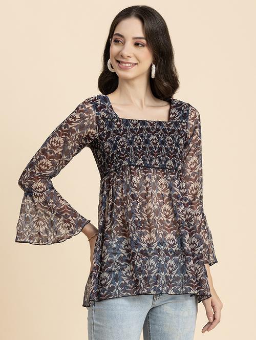women's peplum square neck top - 20296769 - Standard Image - 0