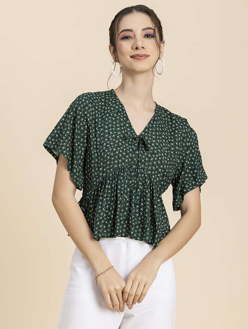 women's peplum v neck top