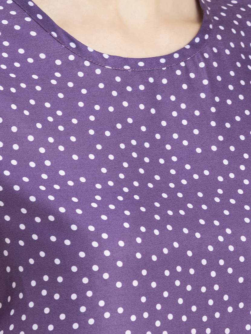 women polka doted short sleeves top - 20296793 -  Standard Image - 3