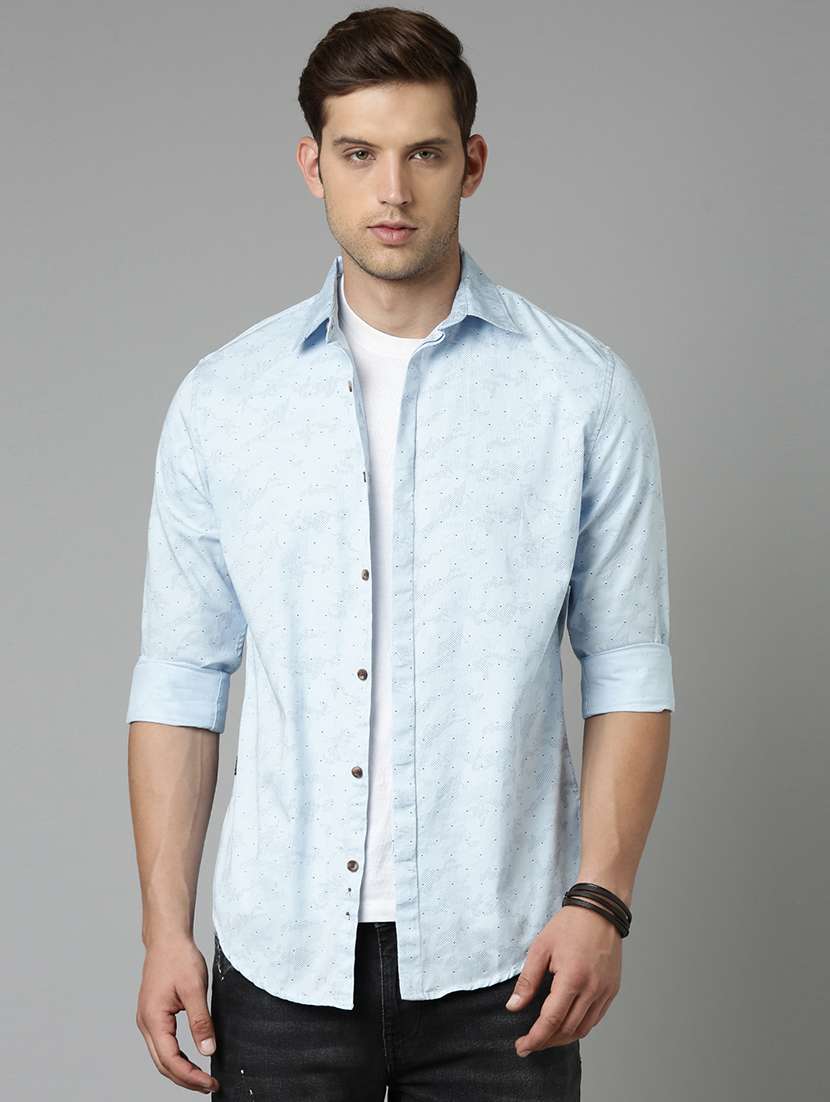 mens micro print casual shirt