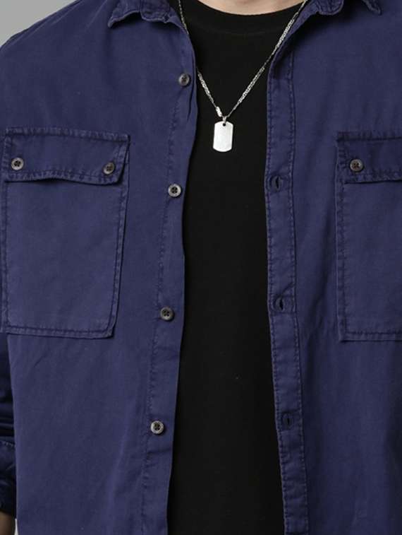 mens solid casual shirt - 20298137 - Standard Image - 3