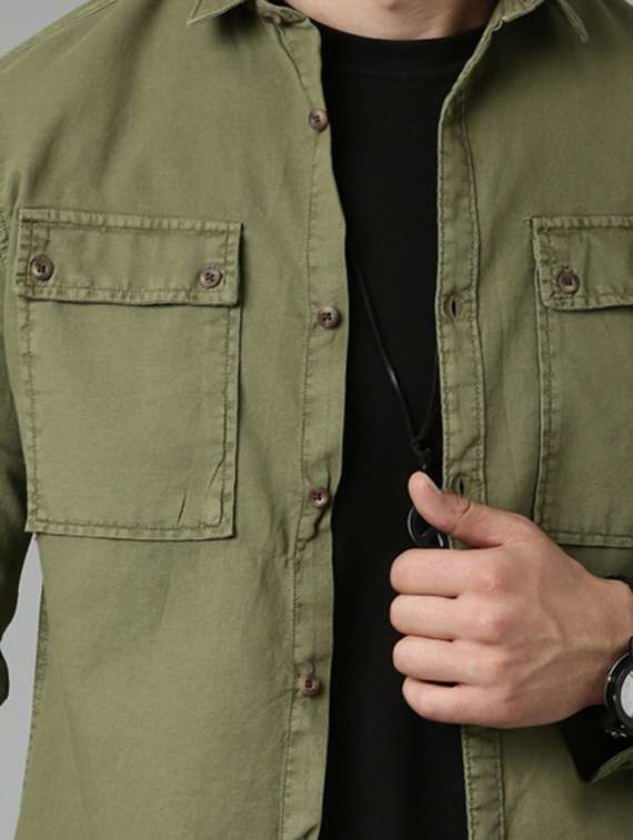 mens solid casual shirt - 20298140 -  Standard Image - 3