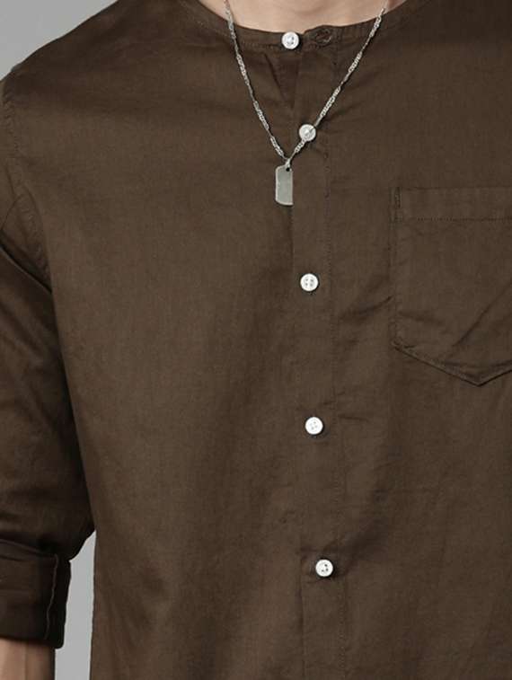 mens solid casual shirt - 20298143 - Standard Image - 3