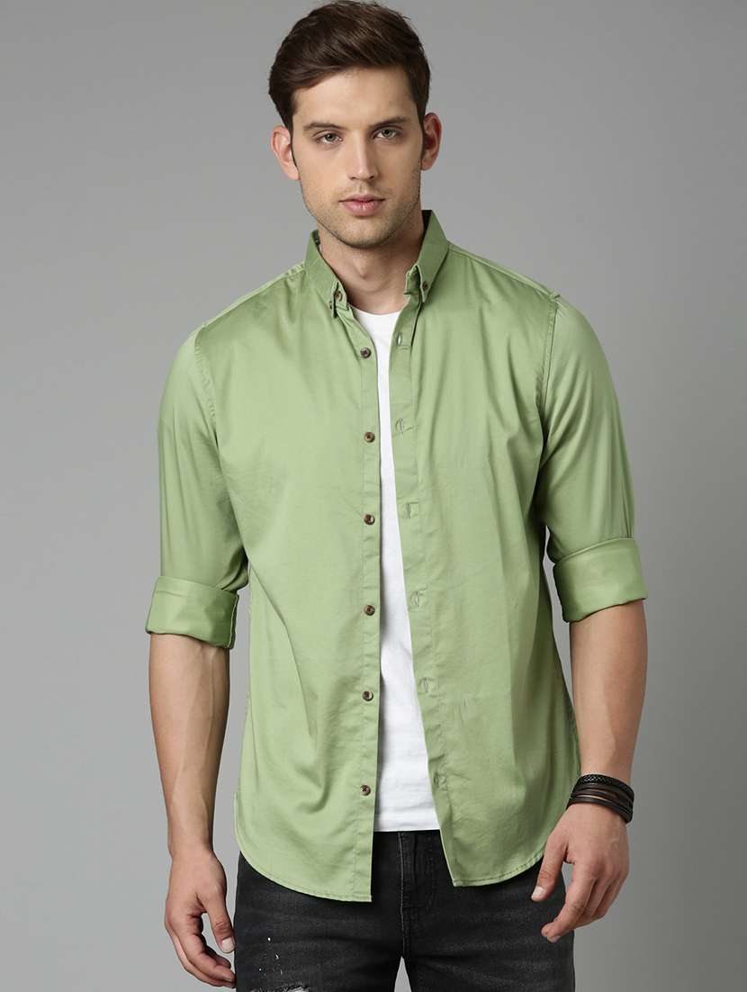 mens solid casual shirt - 20298151 -  Zoom Image - 0