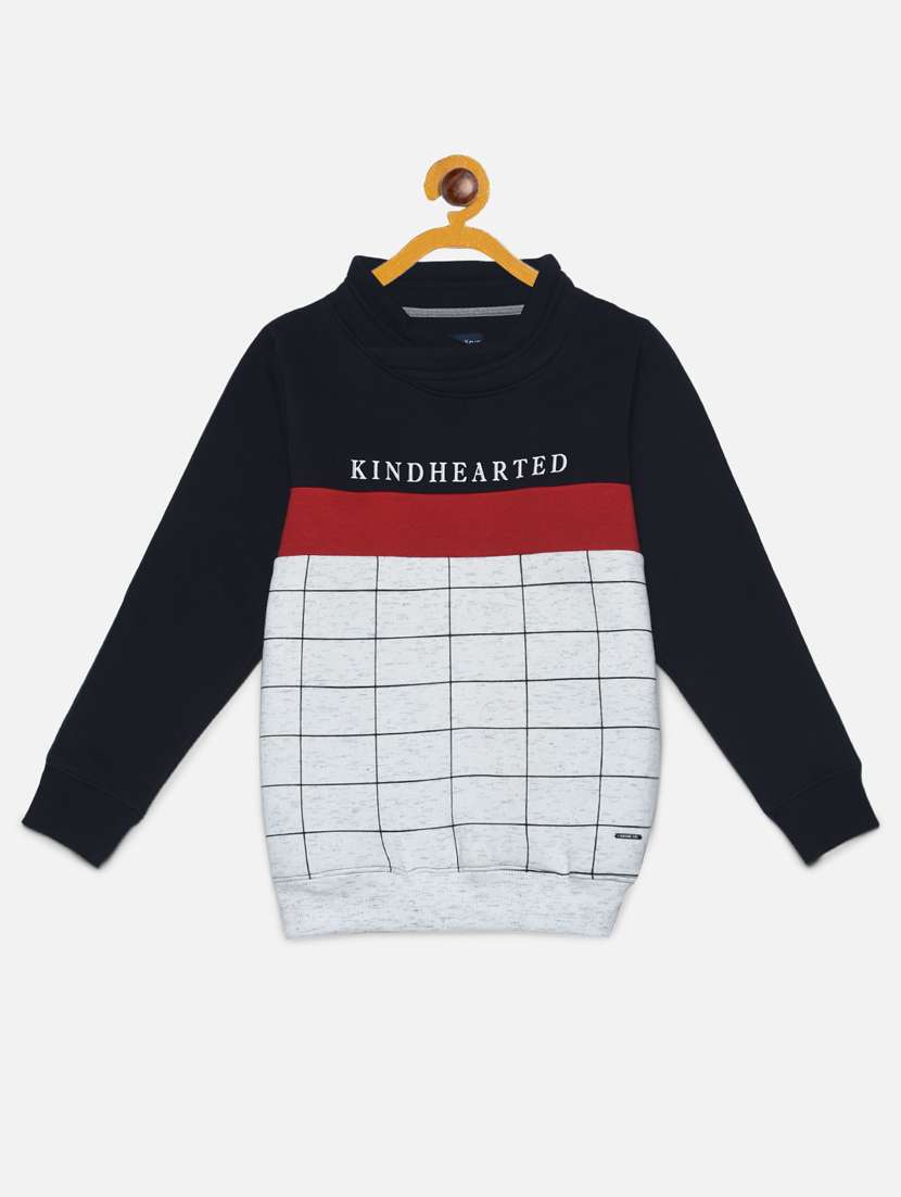 blue printed round neck sweatshirt - 20298261 - Zoom Image - 0