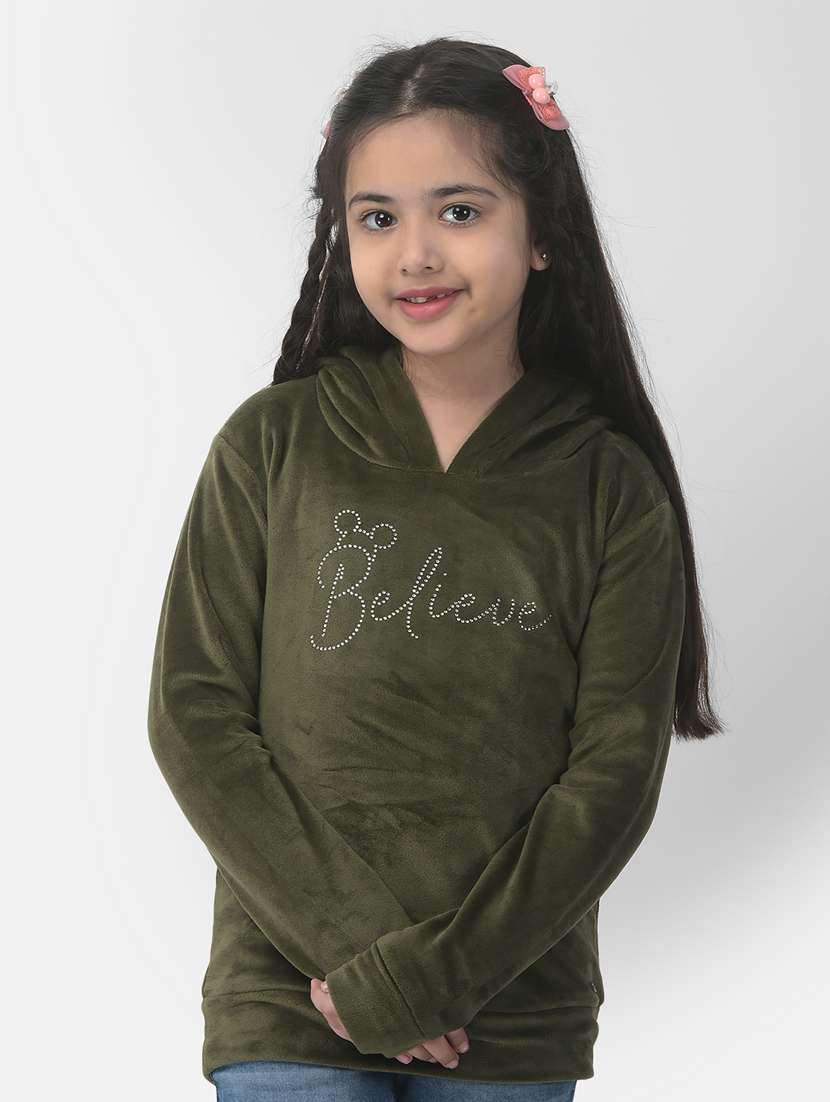 girls embellished hooded sweatshirt