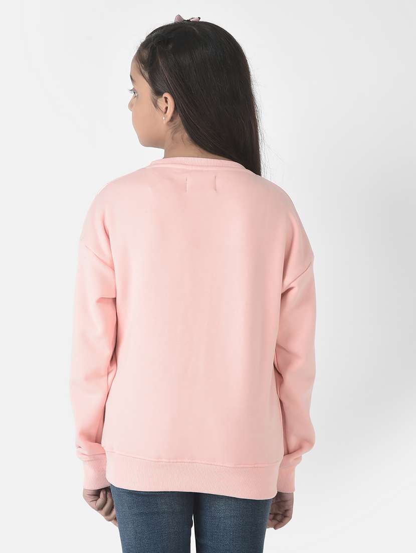 girls typography print round neck sweatshirt - 20298384 -  Standard Image - 3