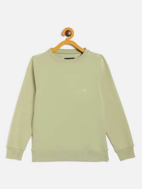girls light green cotton blend sweatshirt - 20298419 -  Standard Image - 0