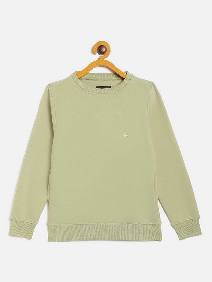 girls light green cotton blend sweatshirt - 20298419 -  Zoom Image - 0