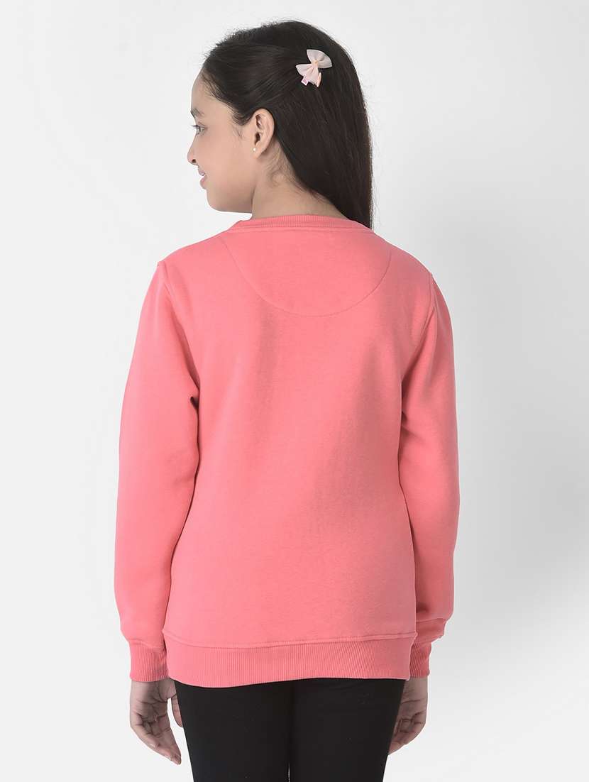 girls pink cotton blend sweatshirt - 20298421 -  Standard Image - 3