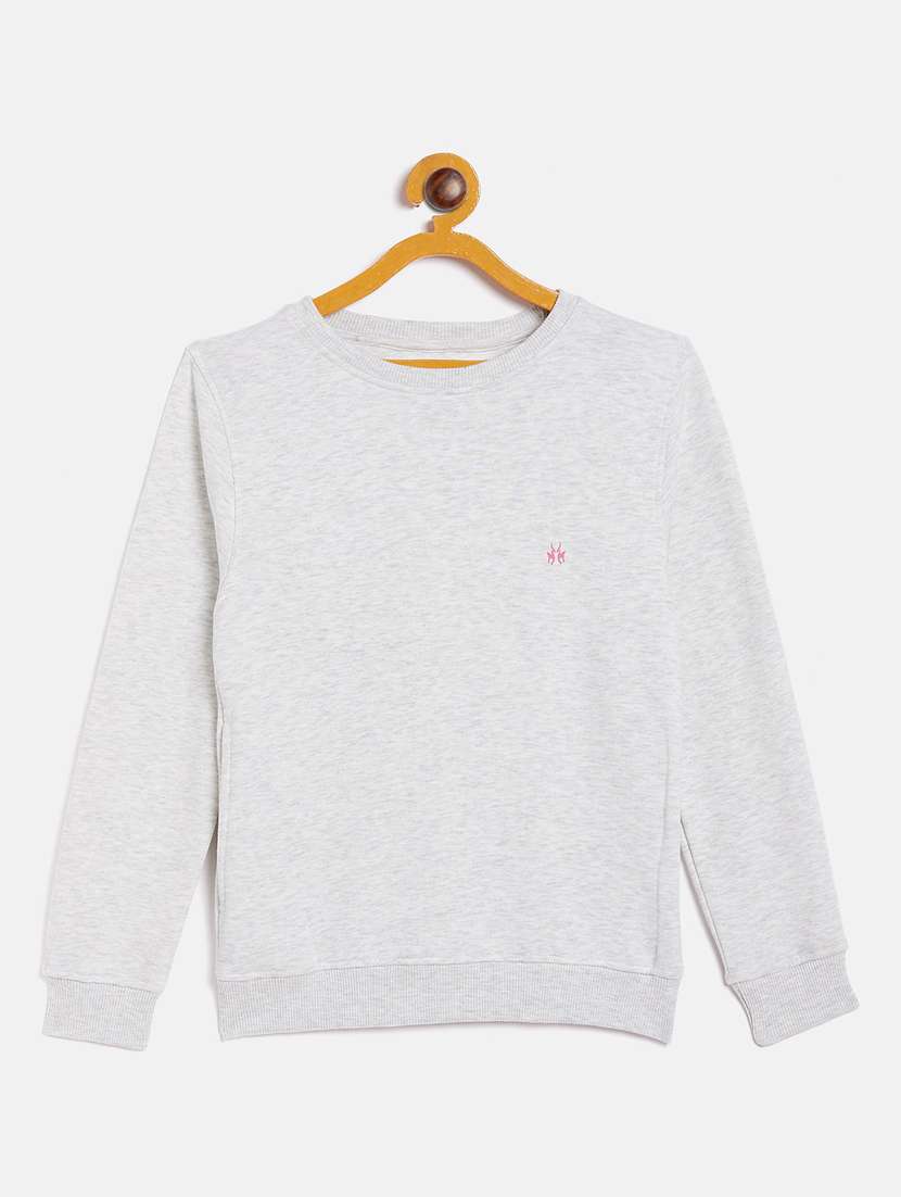 girls grey cotton blend sweatshirt - 20298425 - Zoom Image - 0