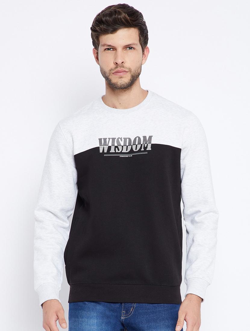men black color block round neck sweatshirts - 20298463 - Zoom Image - 0