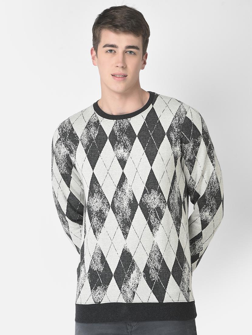 men grey printed cotton blend regular sweatshirt - 20298501 - Zoom Image - 0